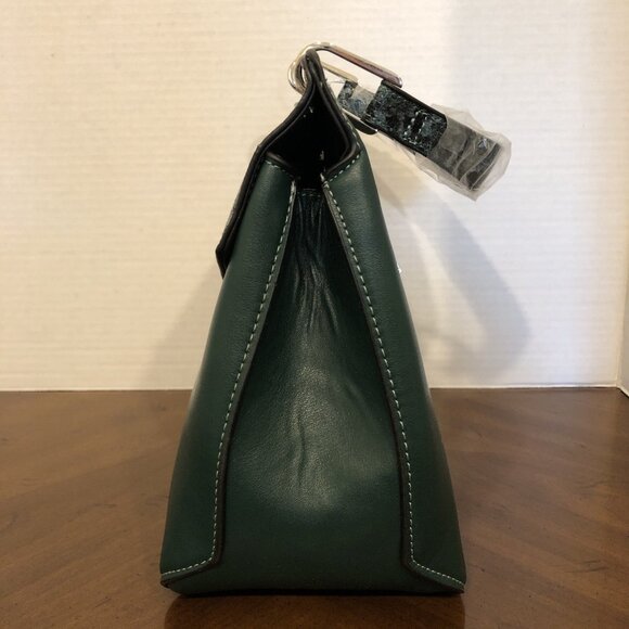 Christian Lacroix SABLE Python Satchel in Dark Teal 11”x9”x5” - Picture 2 of 7